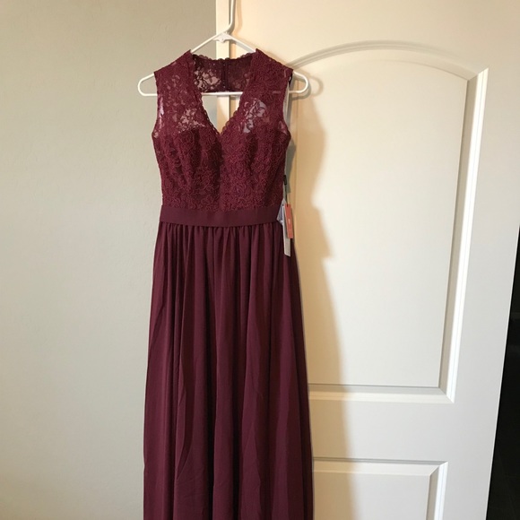 claret bridesmaid dresses